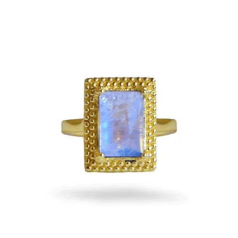 Mountain and Moon - Monica Ring Rainbow Stone