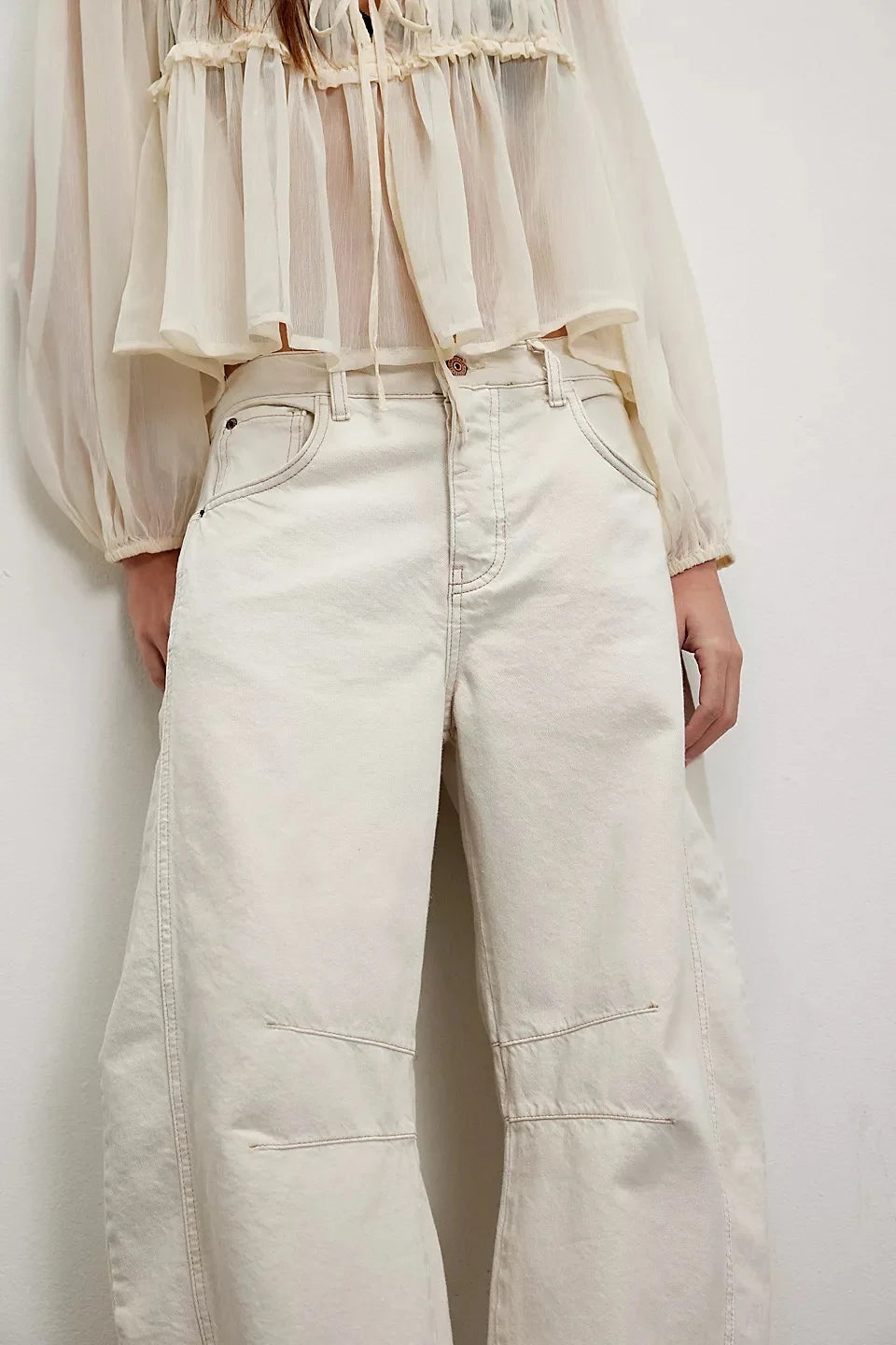 Free People - Good Luck Barrel Jean | Milk