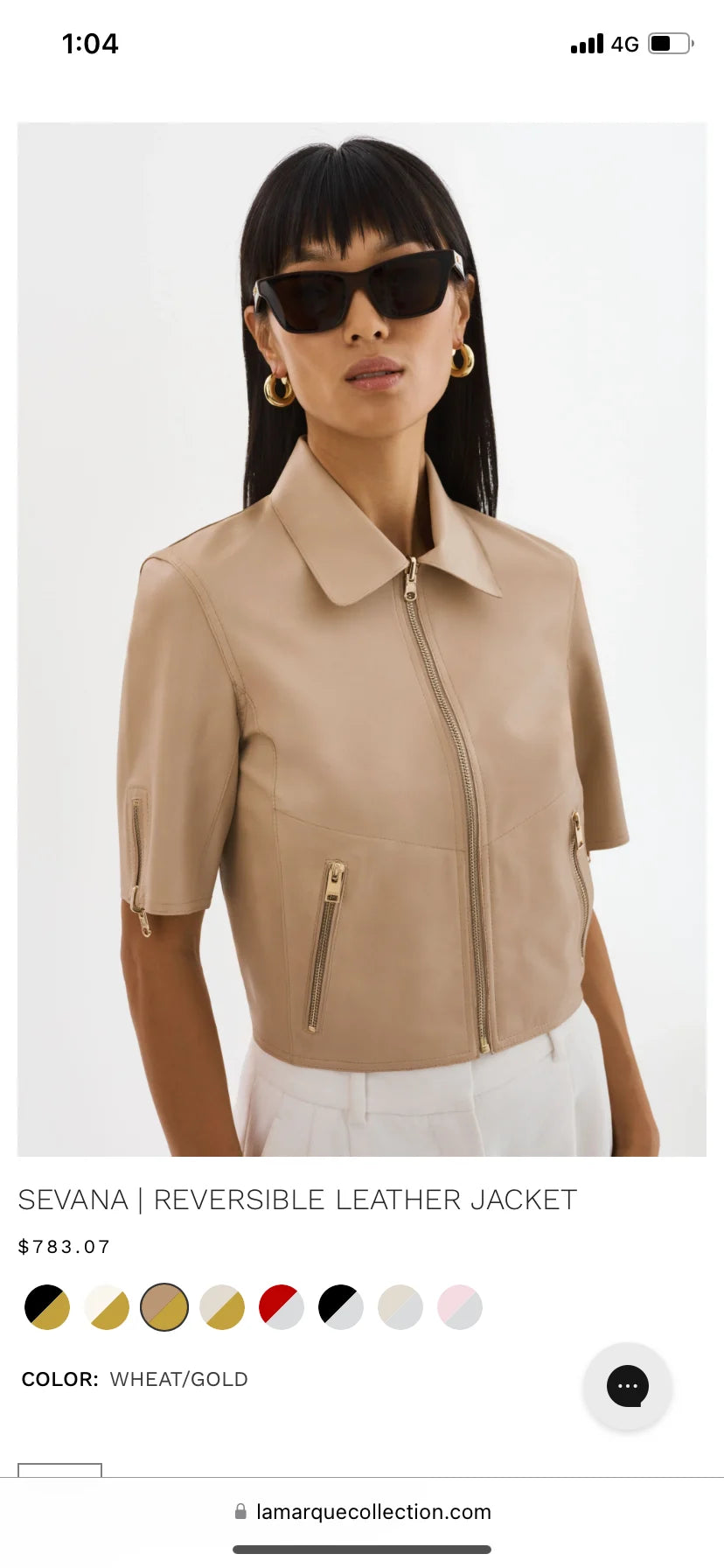 Lamarque  - Sevana Reversible Leather Jacket | Gold / Wheat