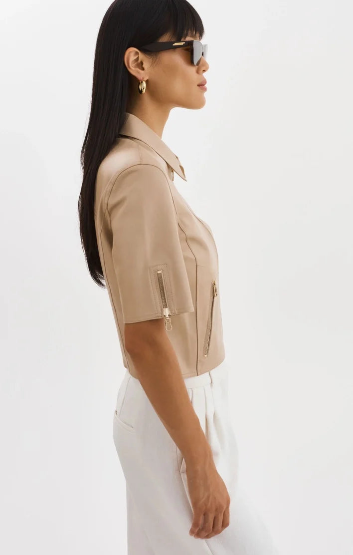 Lamarque  - Sevana Reversible Leather Jacket | Gold / Wheat