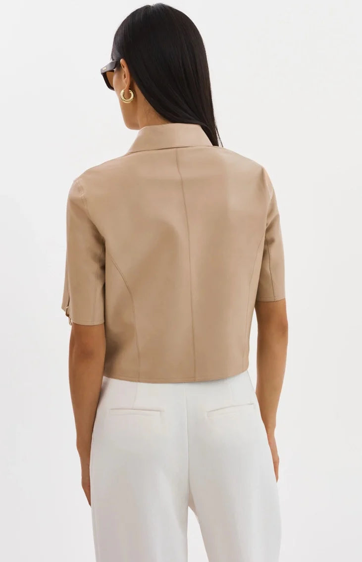 Lamarque  - Sevana Reversible Leather Jacket | Gold / Wheat