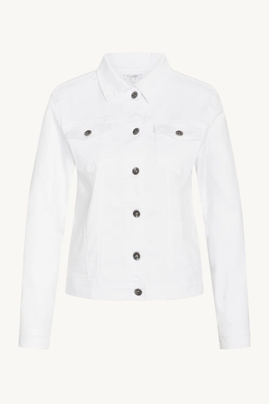 Claire Woman - Elaine Denim Jacket | White