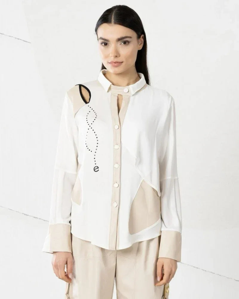 Elisa Cavaletti - Cutout Detailed Blouse | Beige - Torso