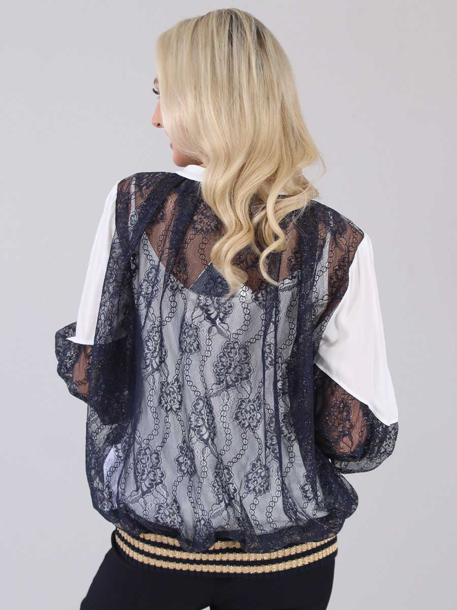 Elisa Cavaletti - Black Lace and White Bomber