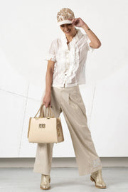 Elisa Cavaletti - Ruffle Cream Blouse
