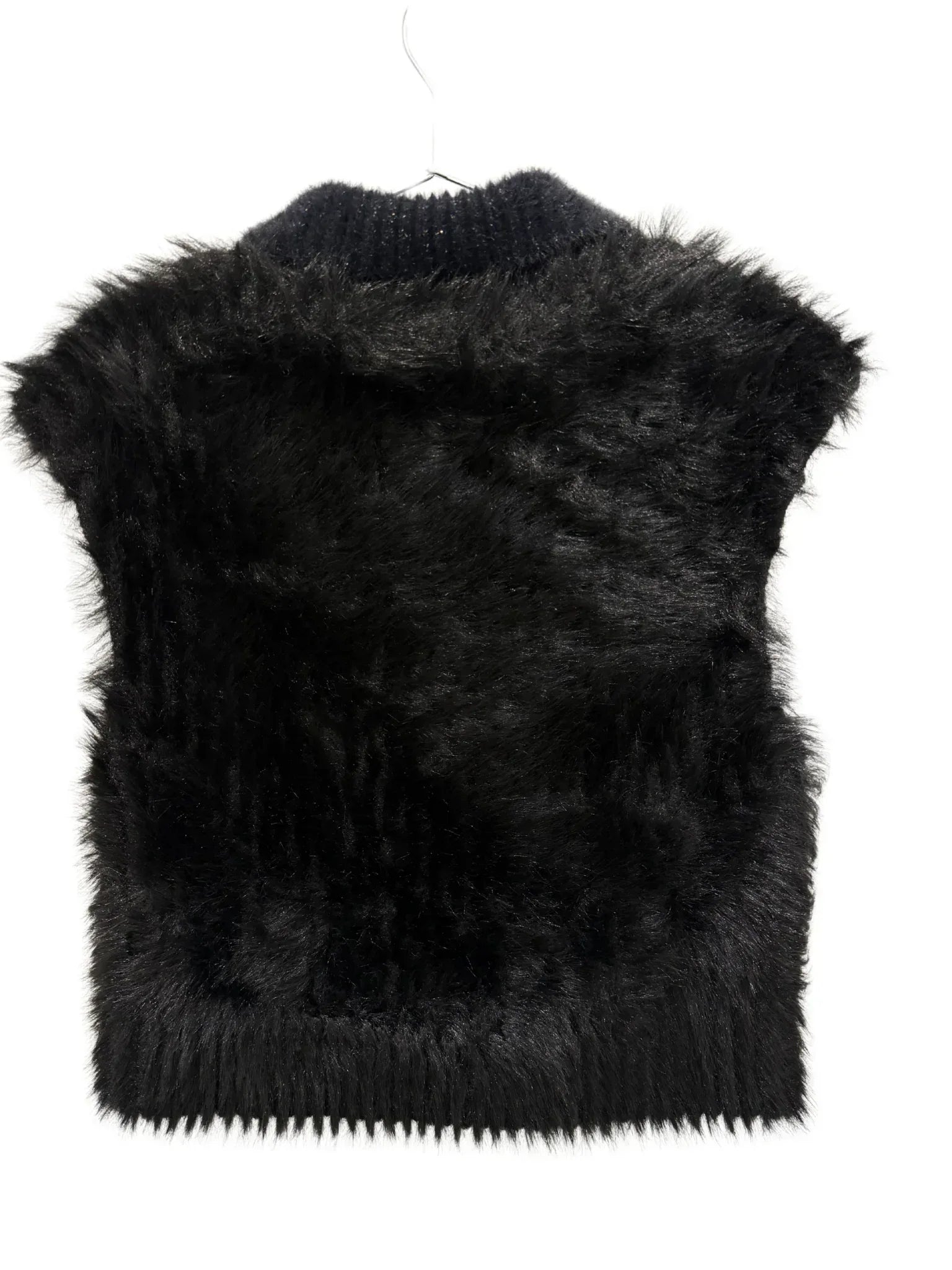 Black Elisa Cavaletti gilet with sequin embellishments, stylish sleeveless vest with a textured fabric and decorative details.