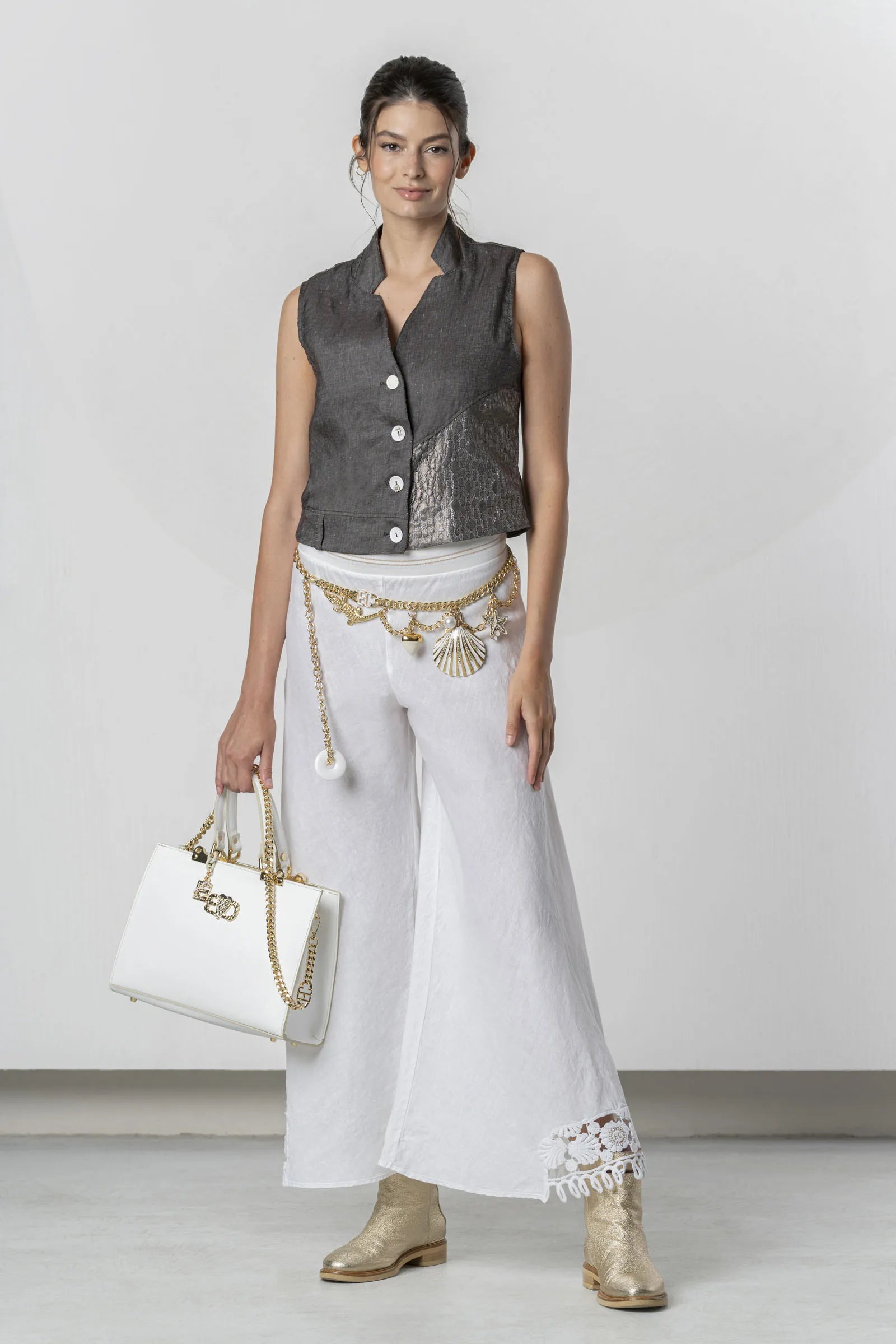 Elisa Cavaletti  - Brown Linen Vest