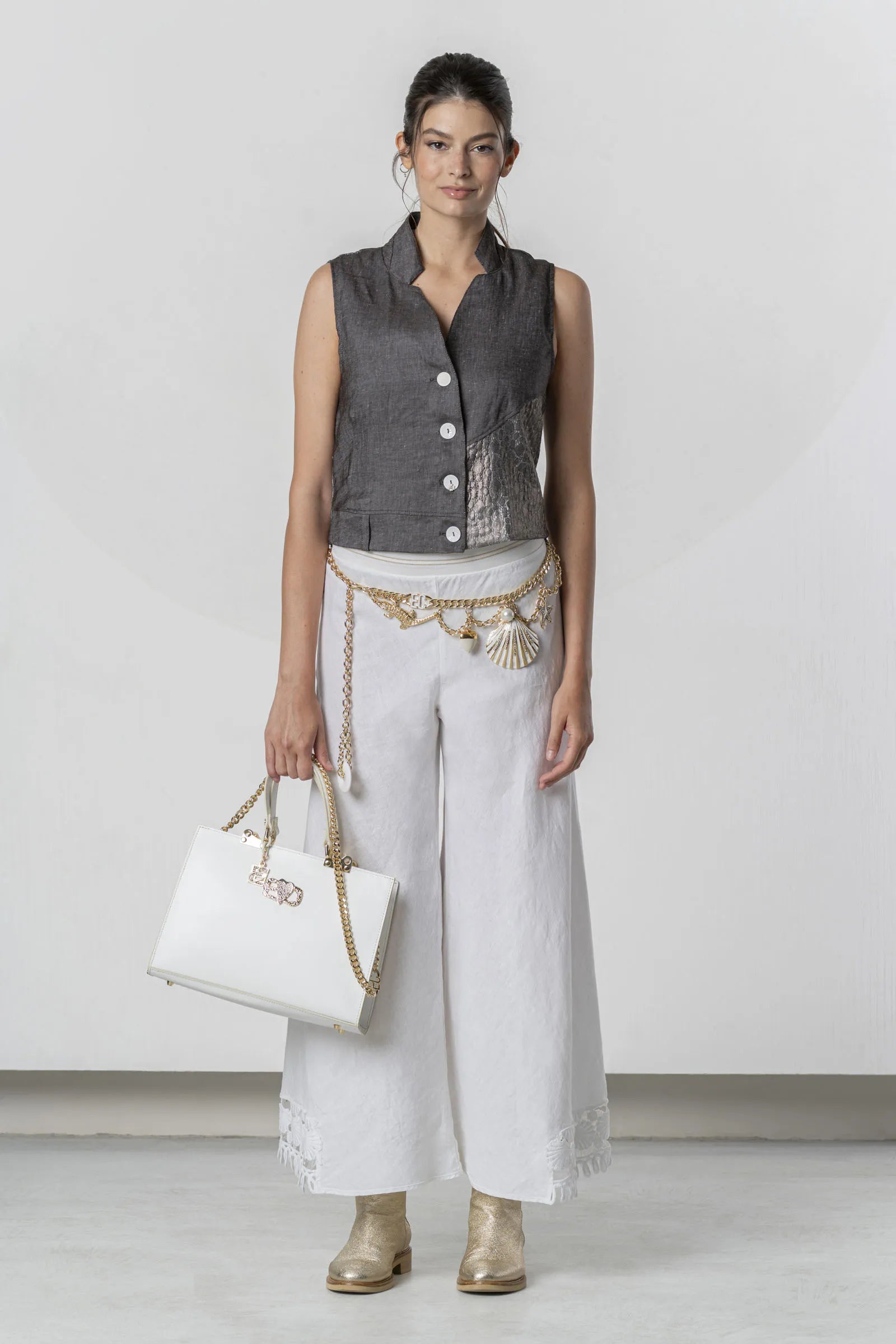 Elisa Cavaletti  - Brown Linen Vest