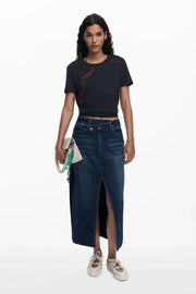 Desigual - Twisted Denim Skirt - Torso