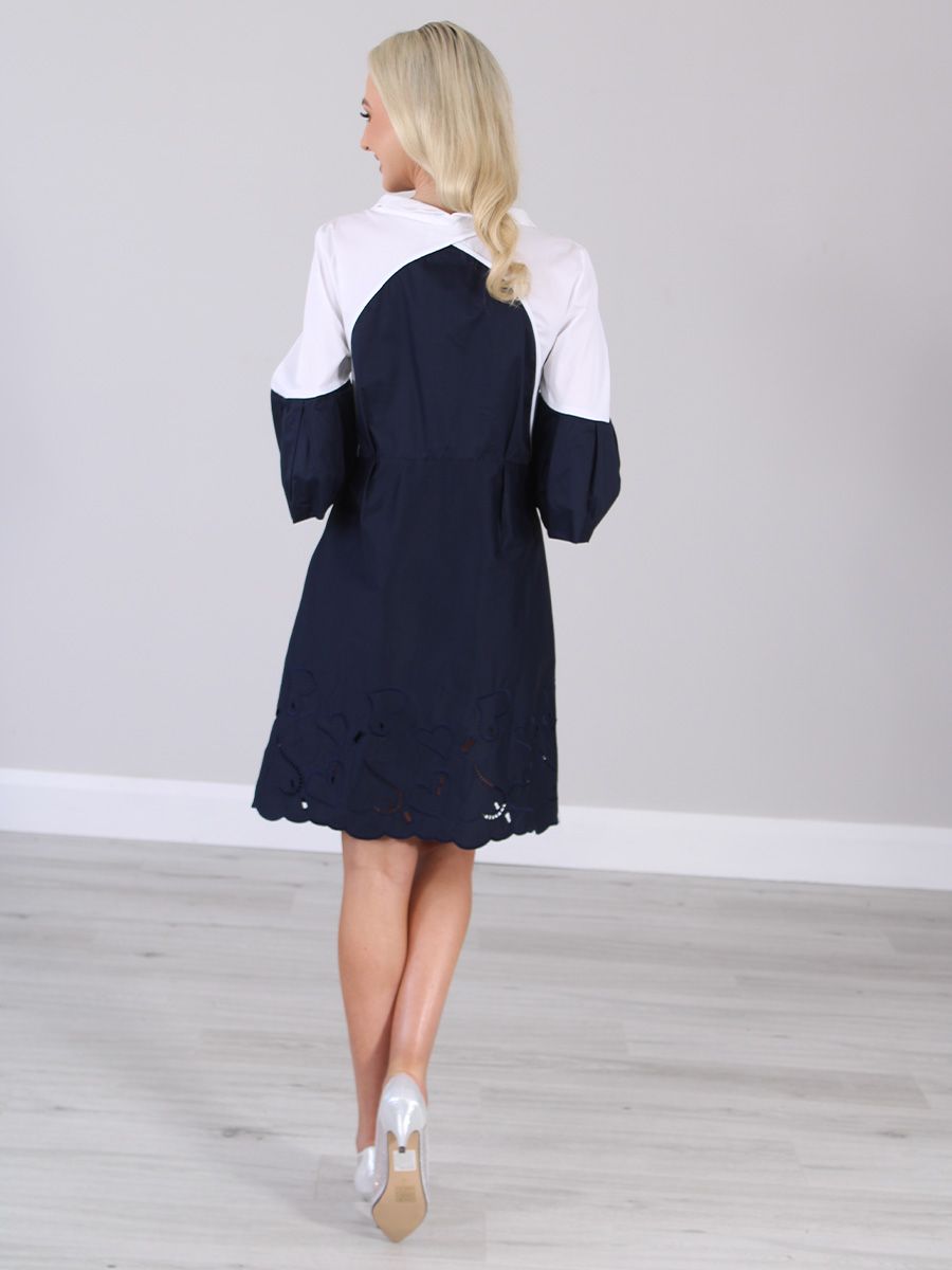 Elisa Cavaletti - White and Navy Dress