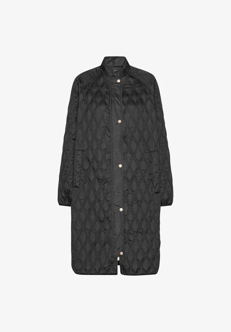 Ilse Jacobsen - Long Quilted Jacket | Black