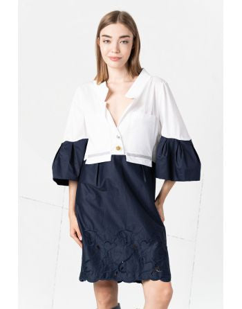 Elisa Cavaletti - White and Navy Dress