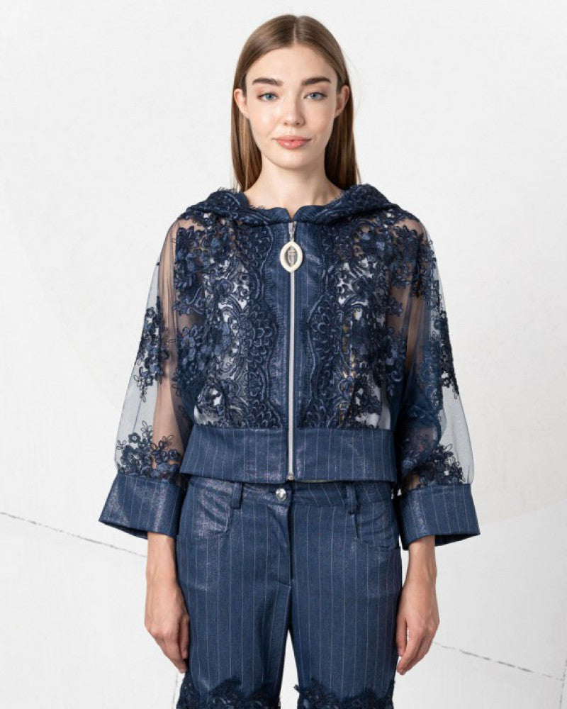 Elisa Cavaletti - Lace Bomber | Navy