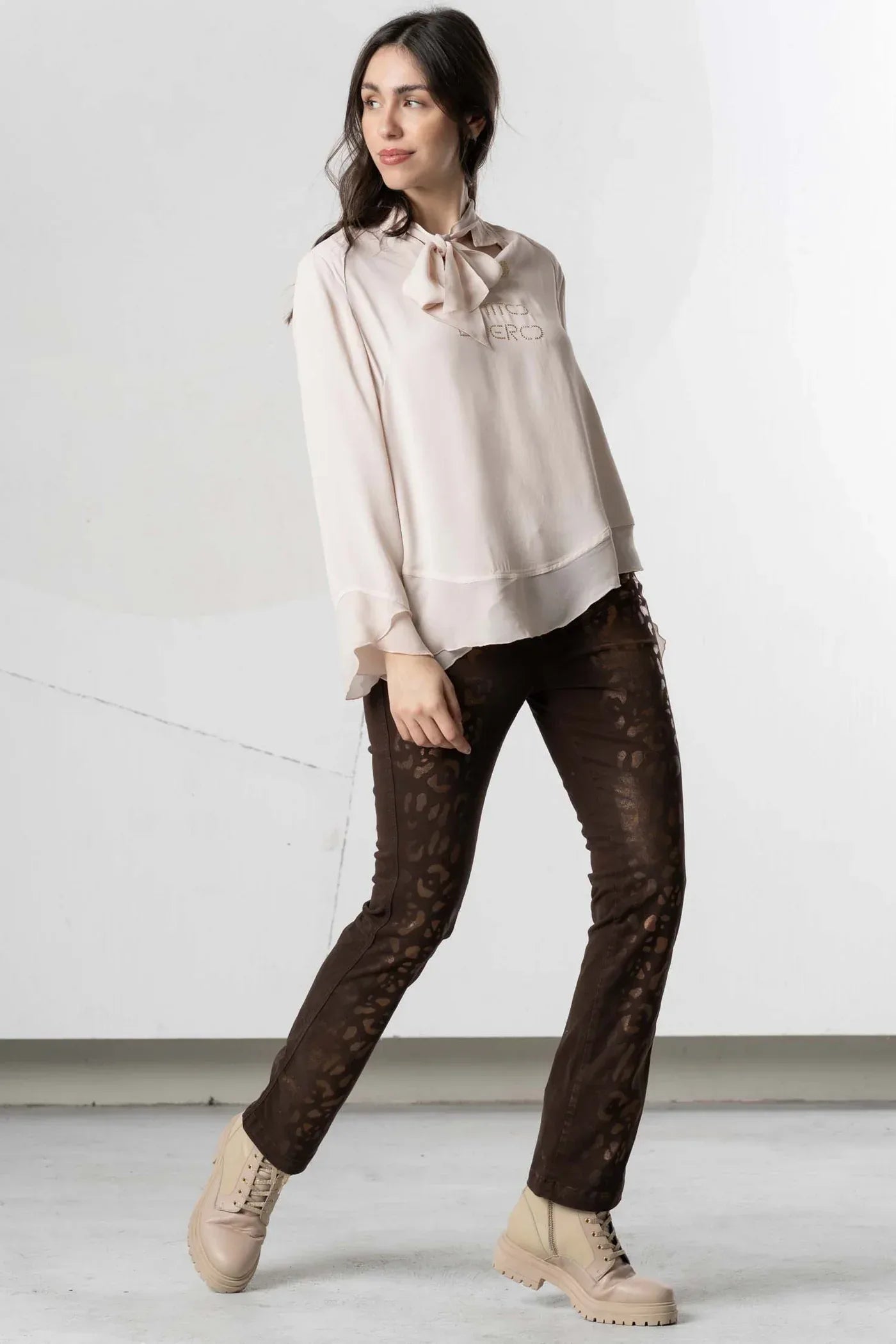 Elisa Cavaletti leopard print jeans featuring classic five-pocket style and slim fit design.