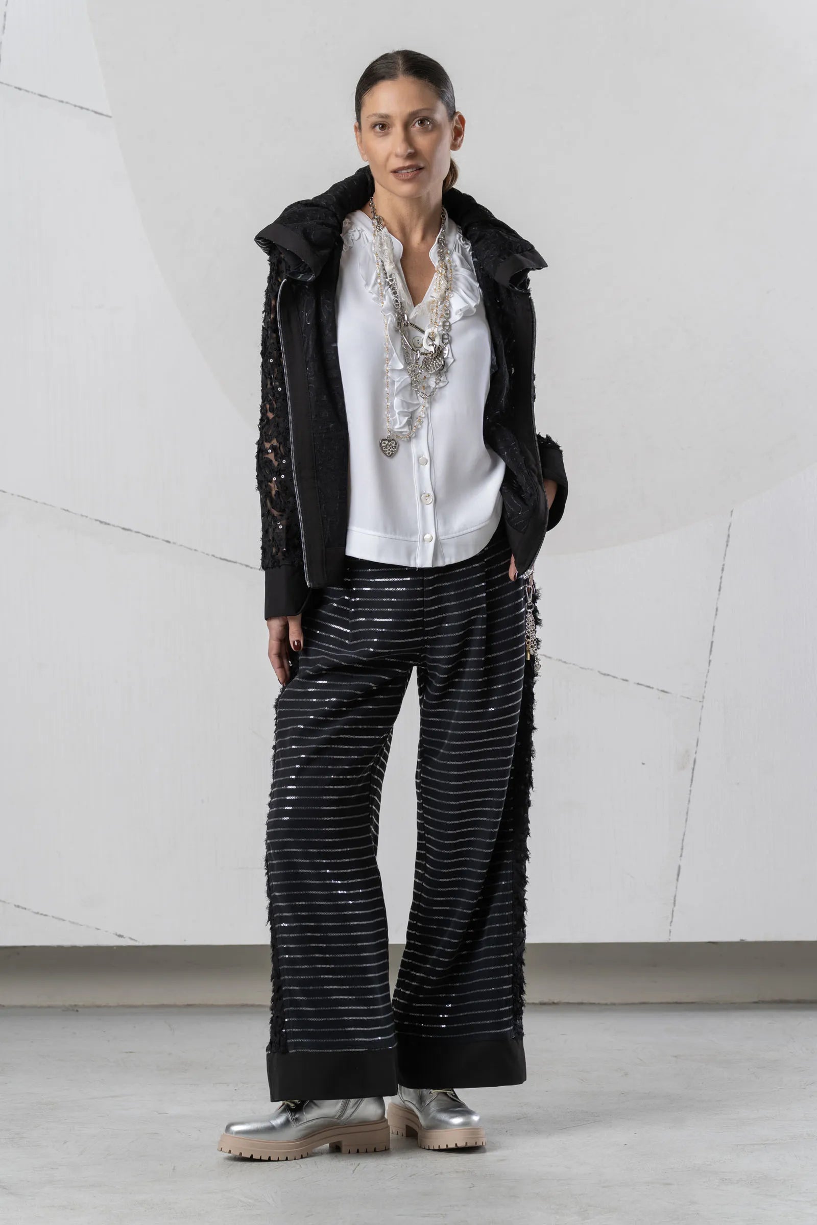 Elisa Cavaletti - Black 3D Floral Lace Jacket