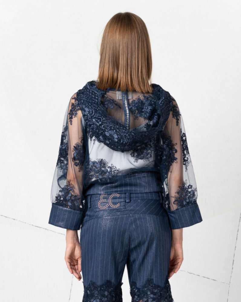 Elisa Cavaletti - Lace Bomber | Navy