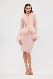 Bubish - Gigi Sheer Feather Blouse | Blush