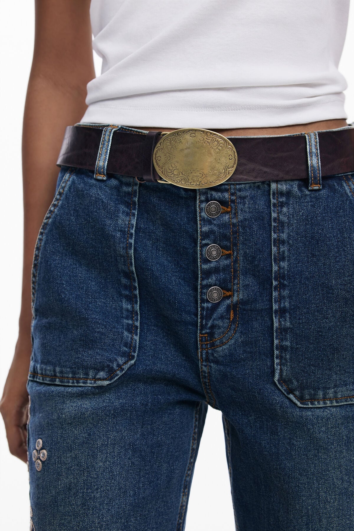 Desigual - Brown Leather Belt