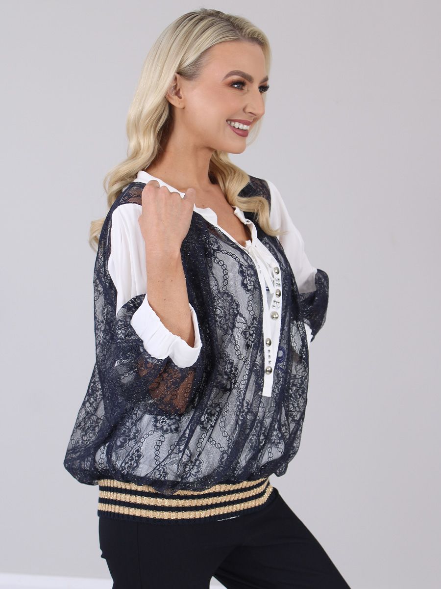 Elisa Cavaletti - Black Lace and White Bomber
