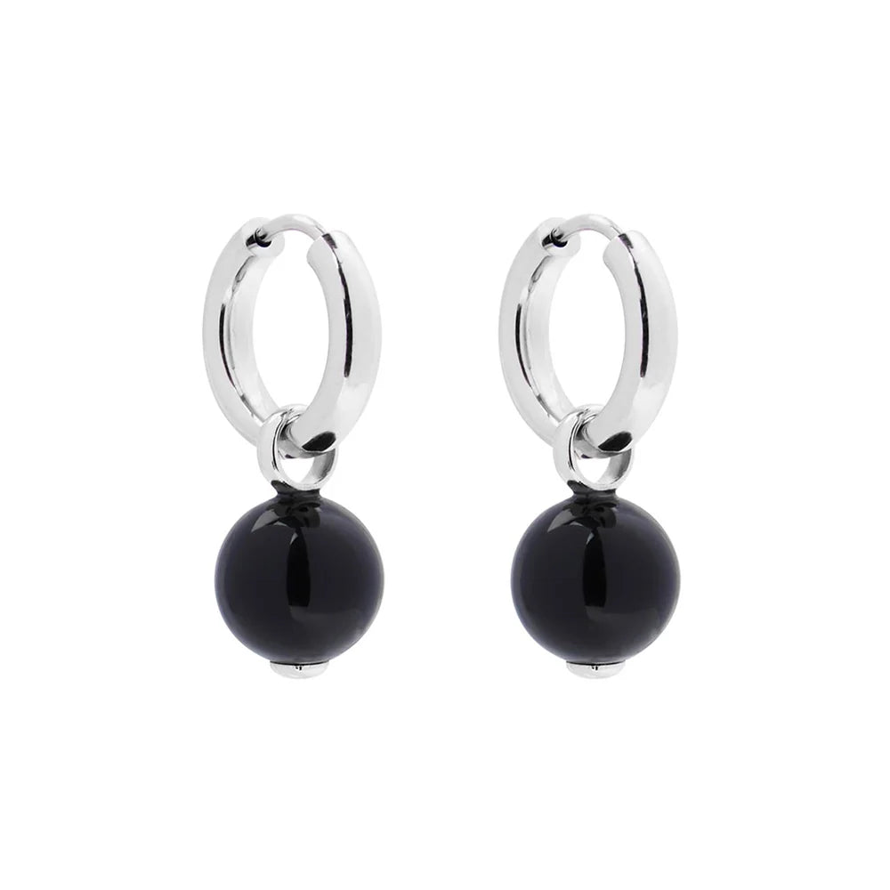 Najo - Jellydrop Earrings | Black Onyx Silver