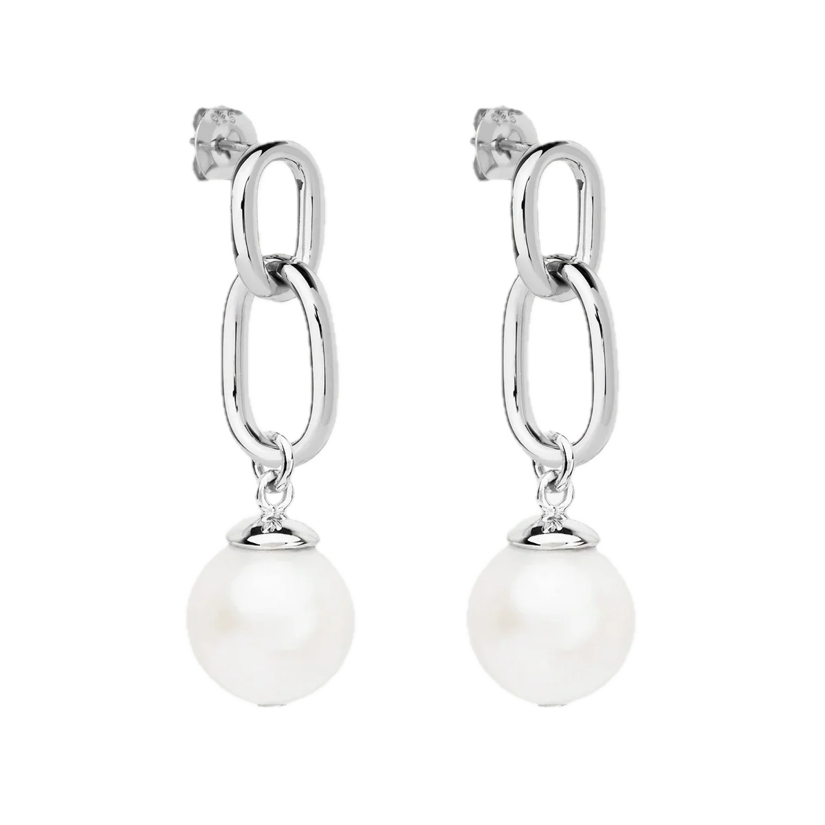 Najo - Sea Nymph Silver and Pearl Drop Earrings