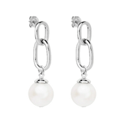 Najo - Sea Nymph Silver and Pearl Drop Earrings