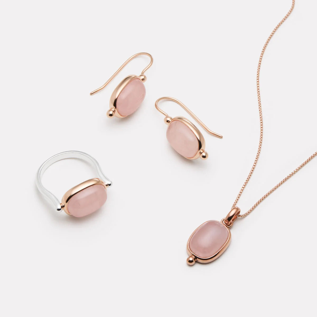 Najo - Fleur Rose Quartz Earrings