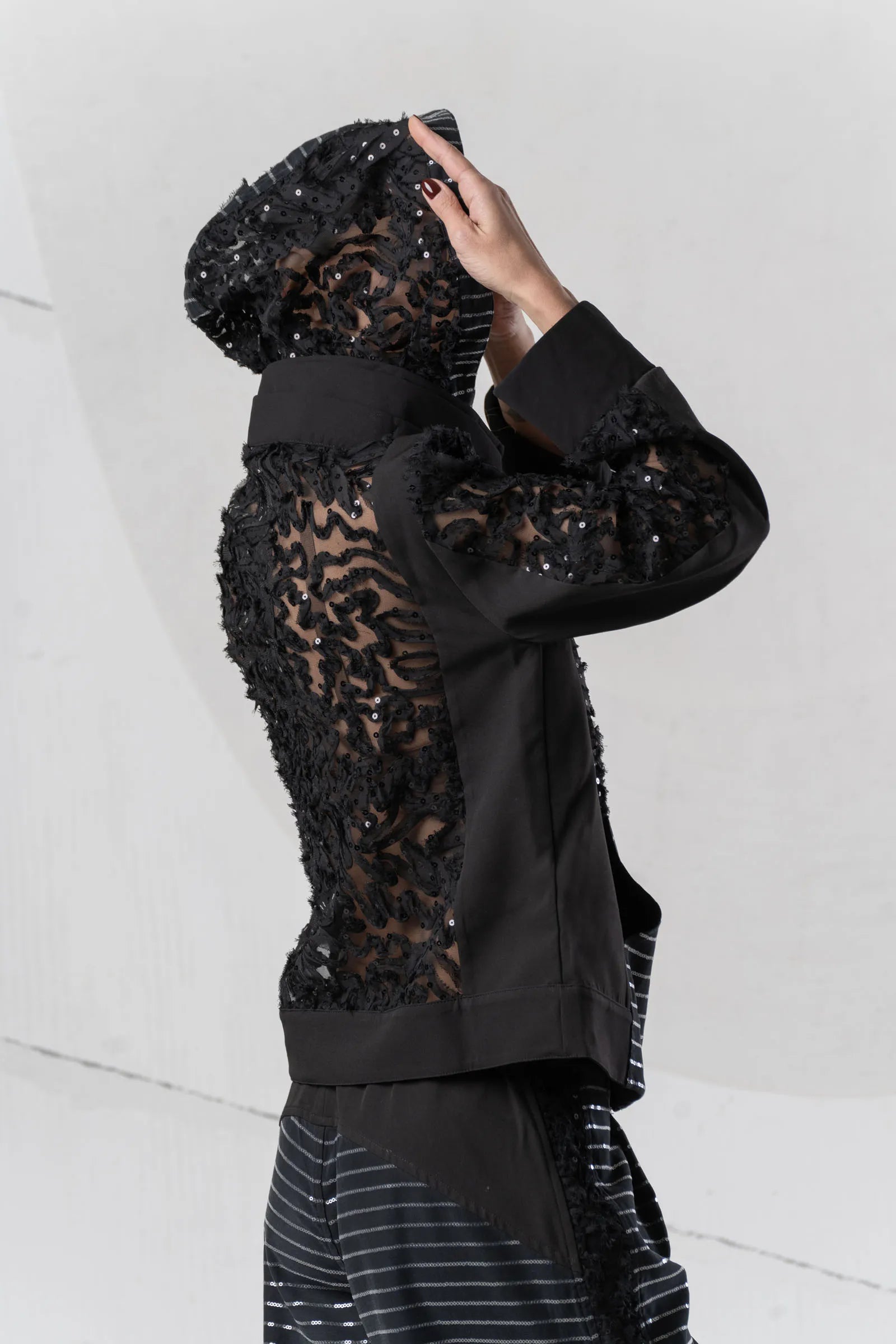 Elisa Cavaletti - Black 3D Floral Lace Jacket
