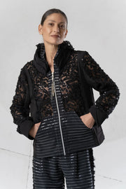 Elisa Cavaletti - Black 3D Floral Lace Jacket