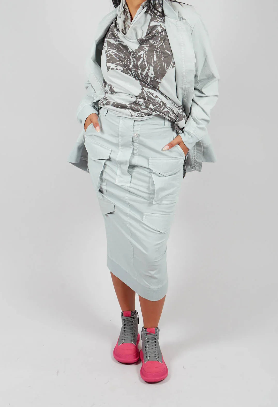 Rundholz - Utility Pencil Skirt | Light Grey - Torso