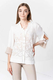 Elisa Cavaletti - Blouse with Trim - Off White