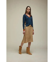 Jei’s - Sweater with Brooch | Anthracite/ Beige - Torso