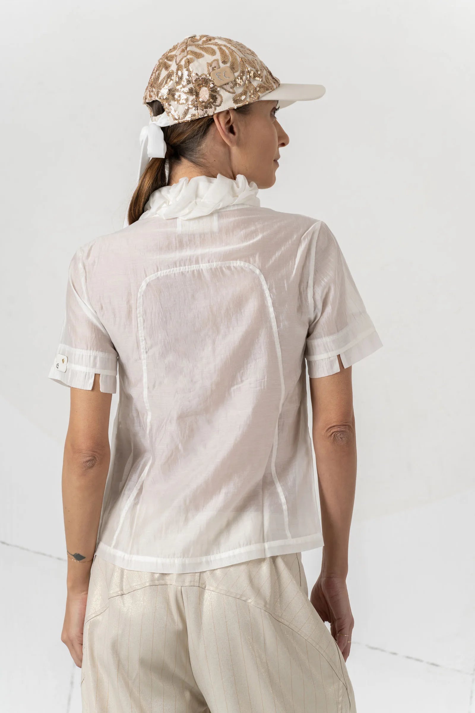 Elisa Cavaletti - Ruffle Cream Blouse