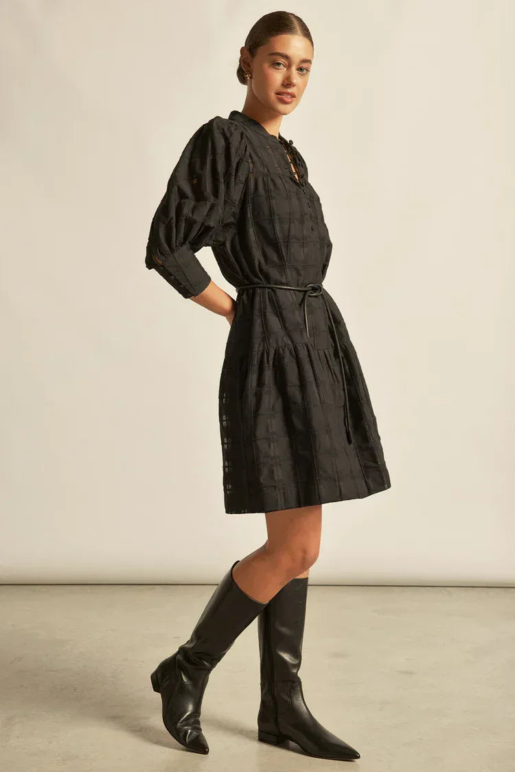 Black check Zoe Kratzmann Paloma Dress with stylish fabric and classic design, perfect for versatile occasions.