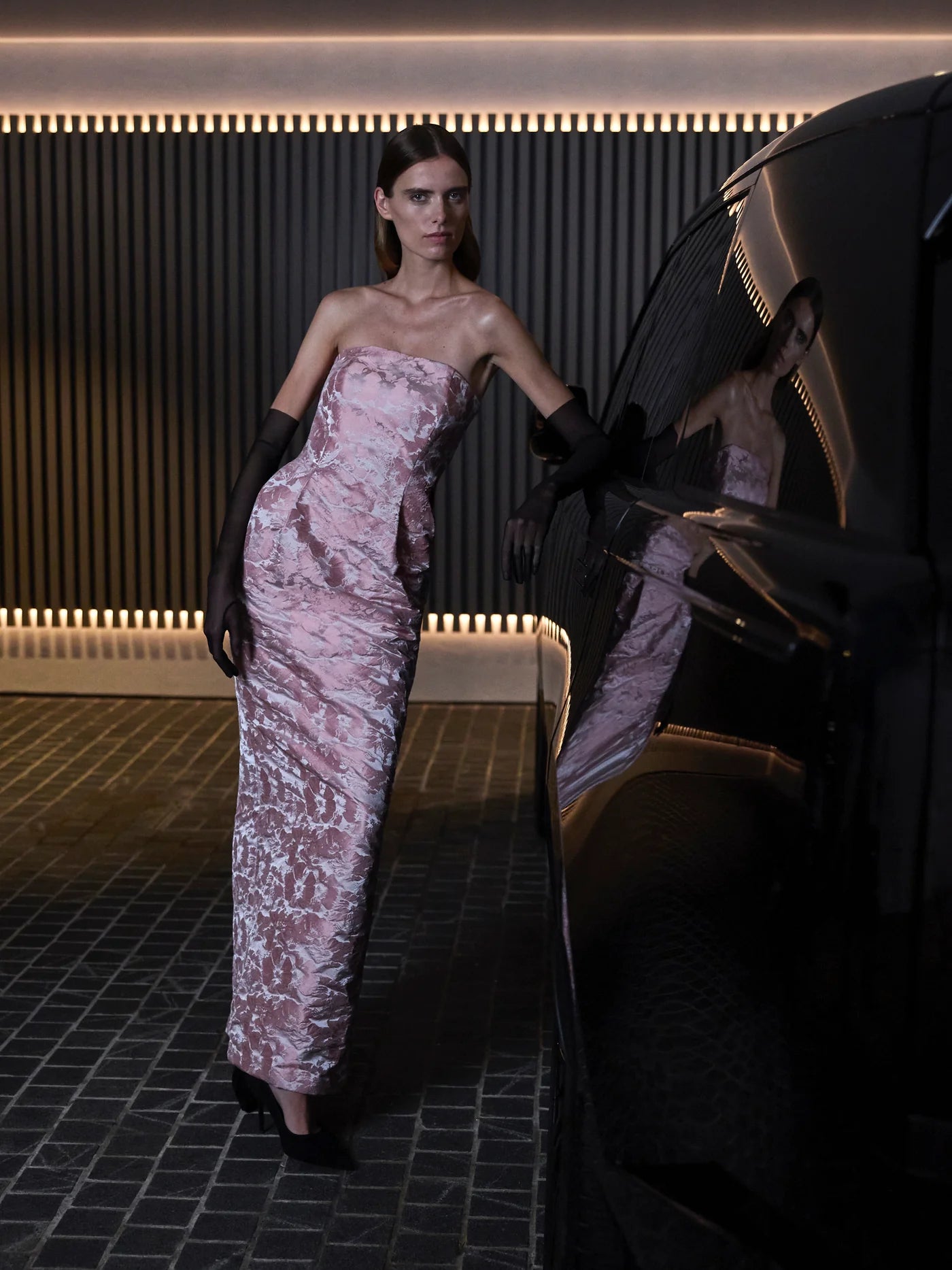 Moss and Spy - Audrey Strapless Dress - Rose