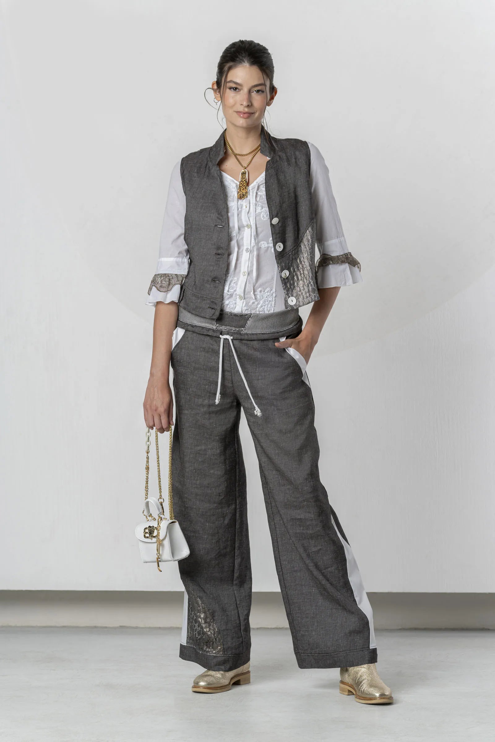 Elisa Cavaletti  - Brown Linen Vest