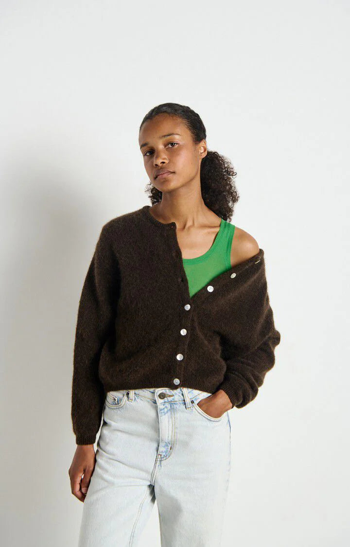 American Vintage - Vitow Cardigan VITO19E | Chocolate