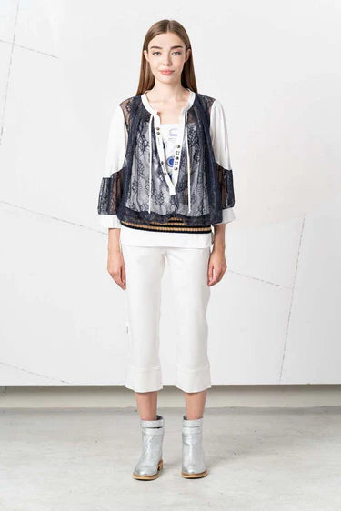 Elisa Cavaletti - Black Lace and White Bomber