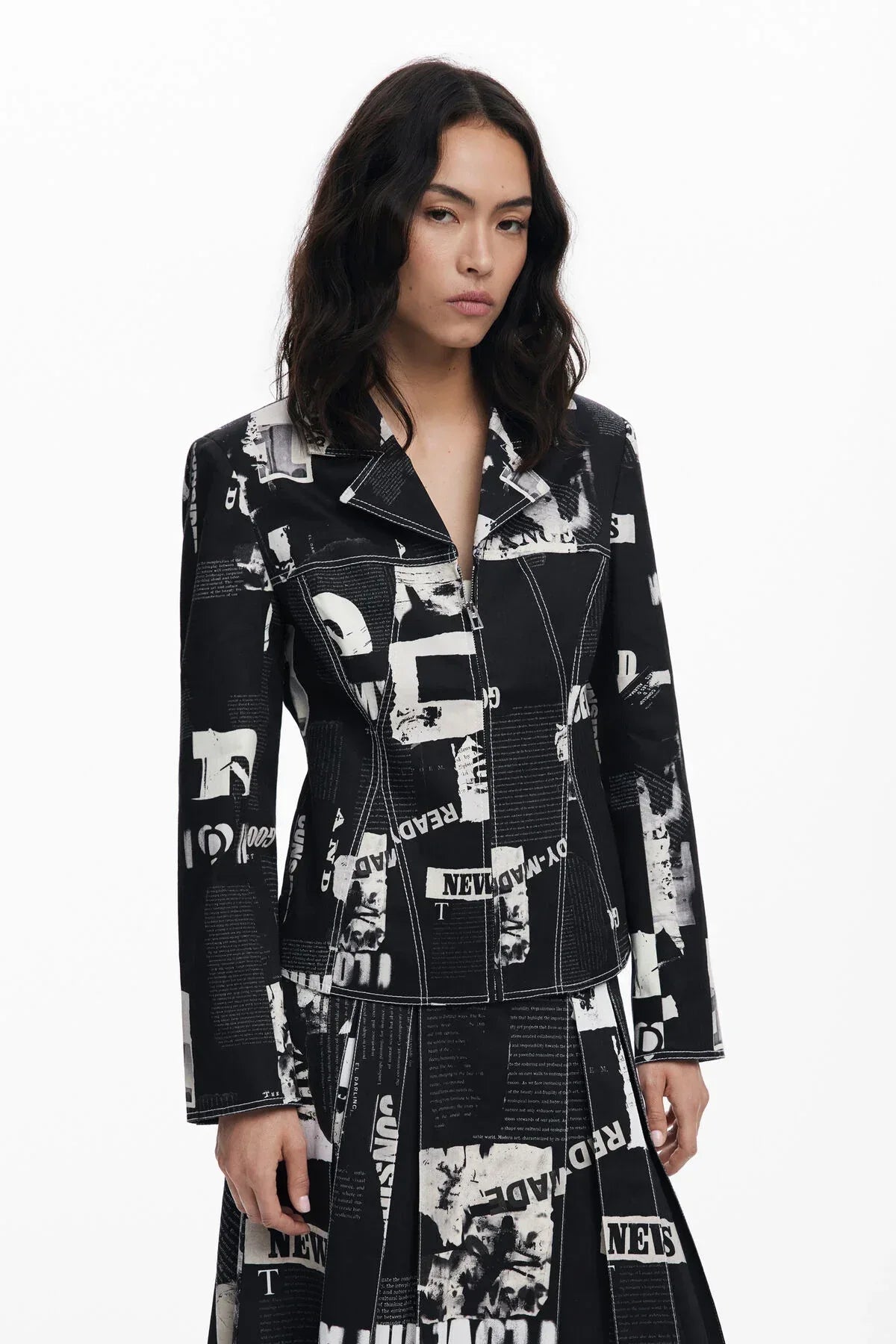 Desigual - Newspaper Blazer - Torso