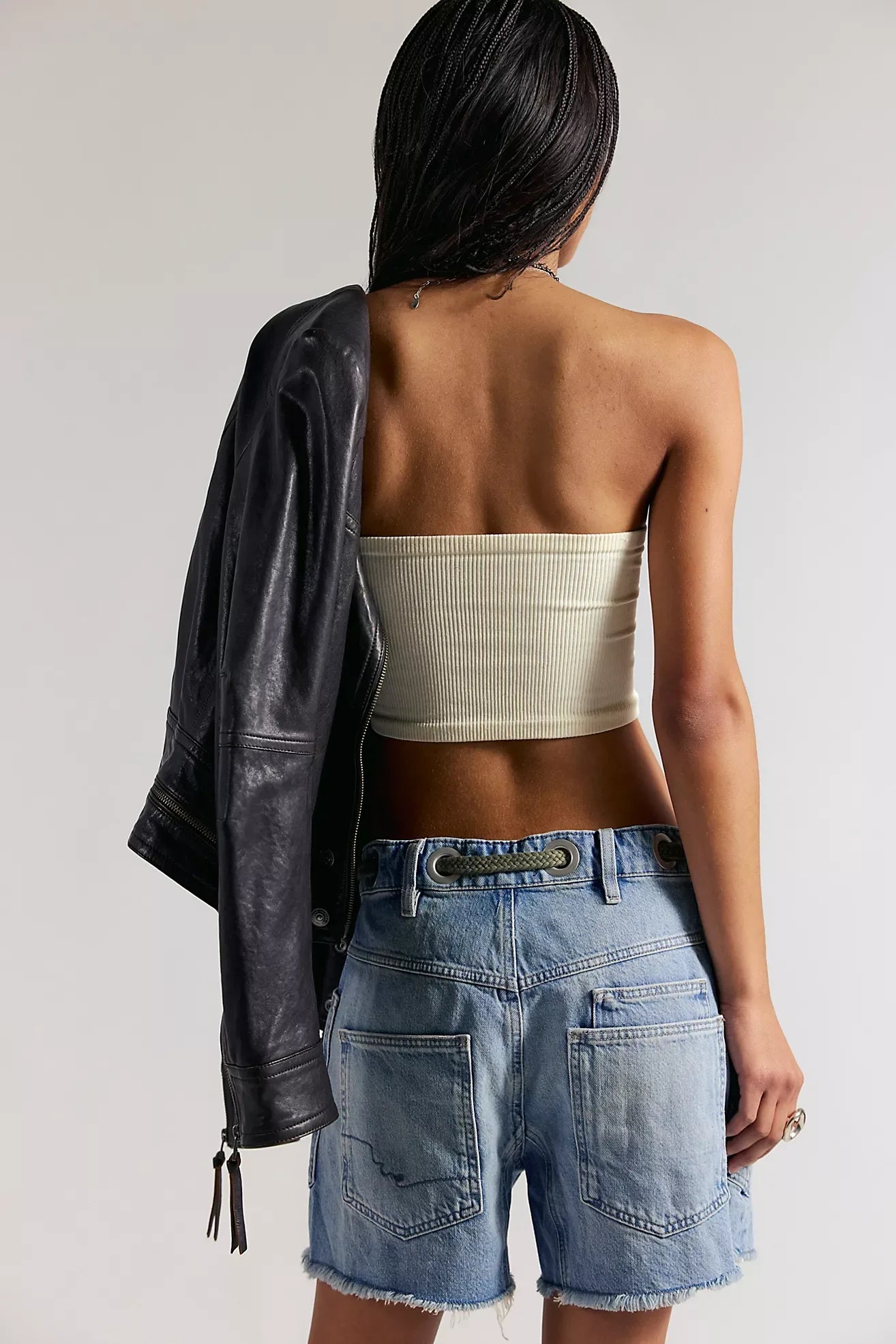 Free People - Moxie Short | Truest Blue - Torso