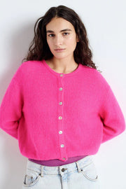 American Vintage - Vitow Cardigan VITO19E | Fluro Pink Melange