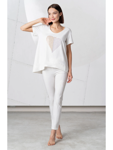 Elisa Cavaletti - Cream Tee with Heart Detail