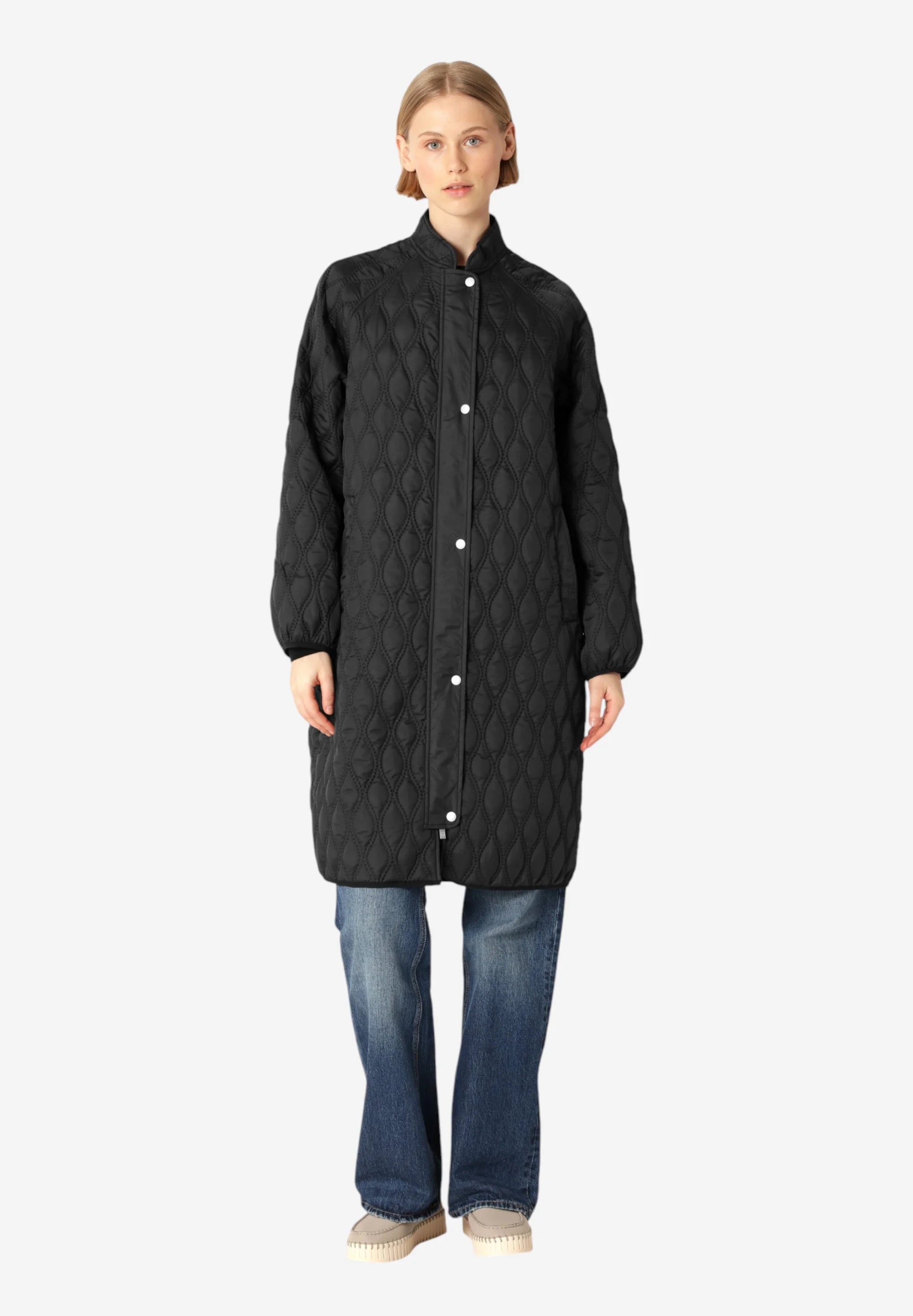 Ilse Jacobsen - Long Quilted Jacket | Black