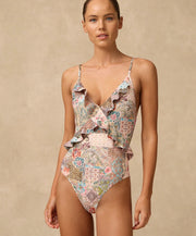 Monte and Lou - Francesca Frill V Neck One Piece