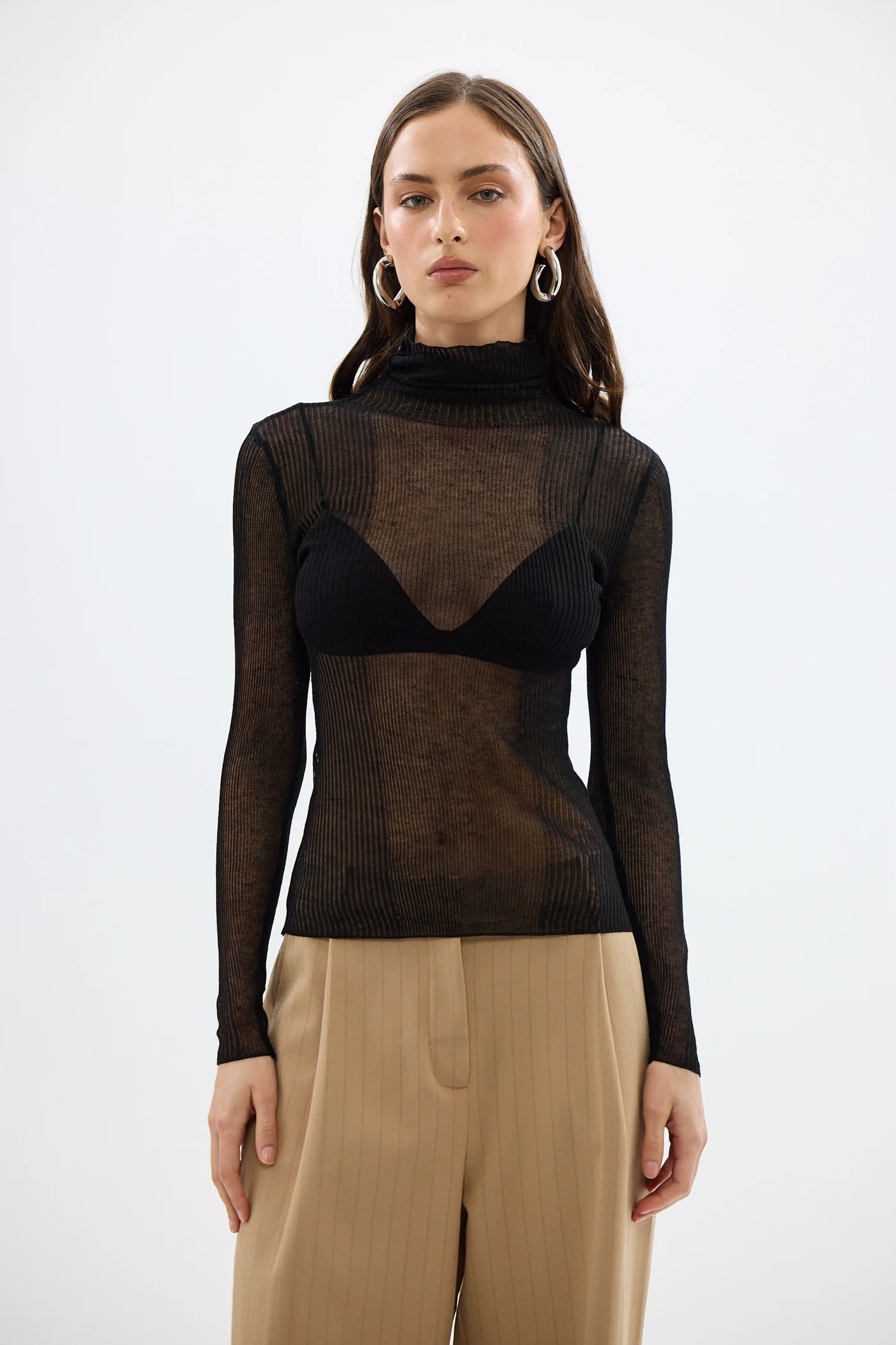 Bubish - Riley Sheer Long Sleeve Top | Black