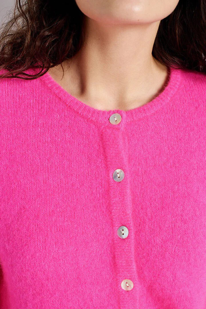 American Vintage - Vitow Cardigan VITO19E | Fluro Pink Melange