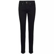 Black Claire Woman Jasmin Jeans displayed on a model, showcasing slim fit design and classic five-pocket style.