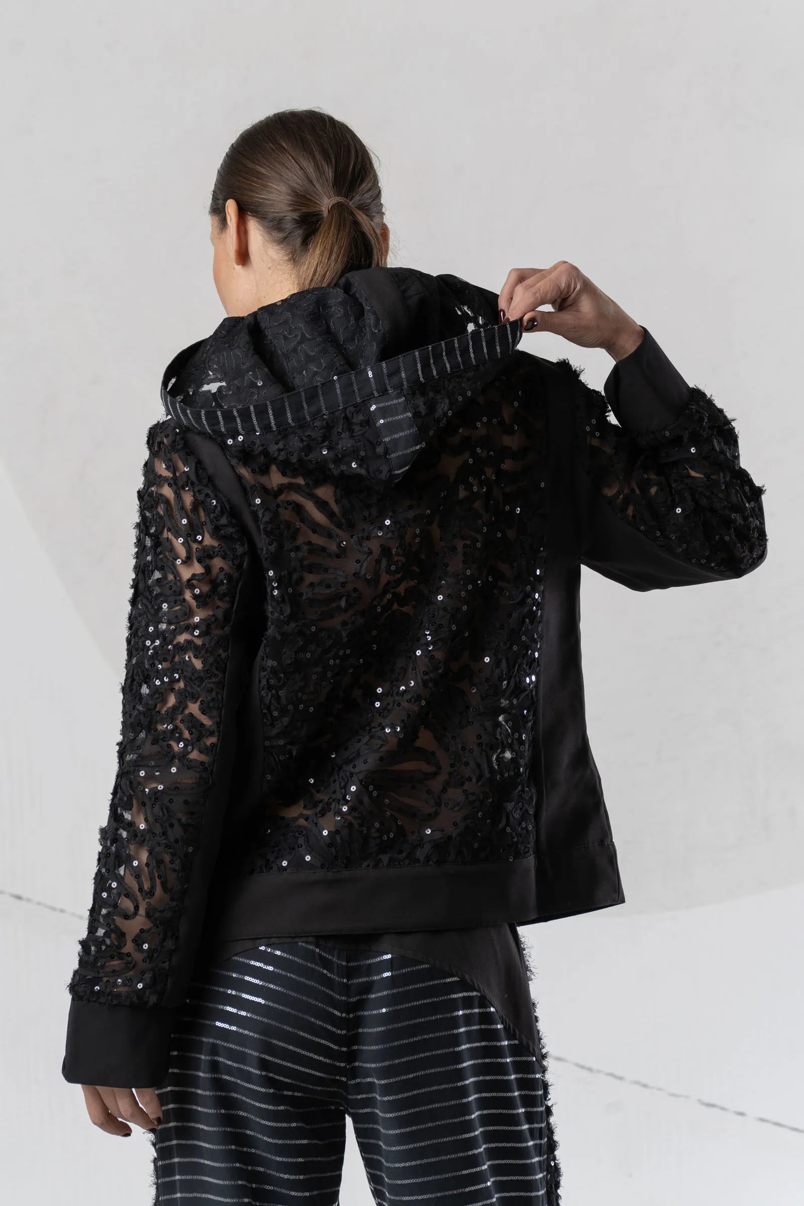 Elisa Cavaletti - Black 3D Floral Lace Jacket