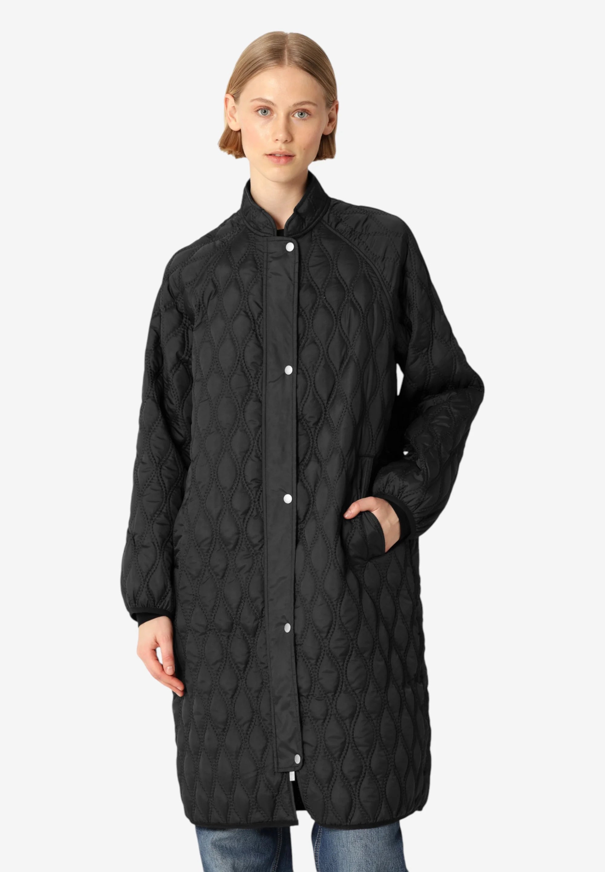 Ilse Jacobsen - Long Quilted Jacket | Black