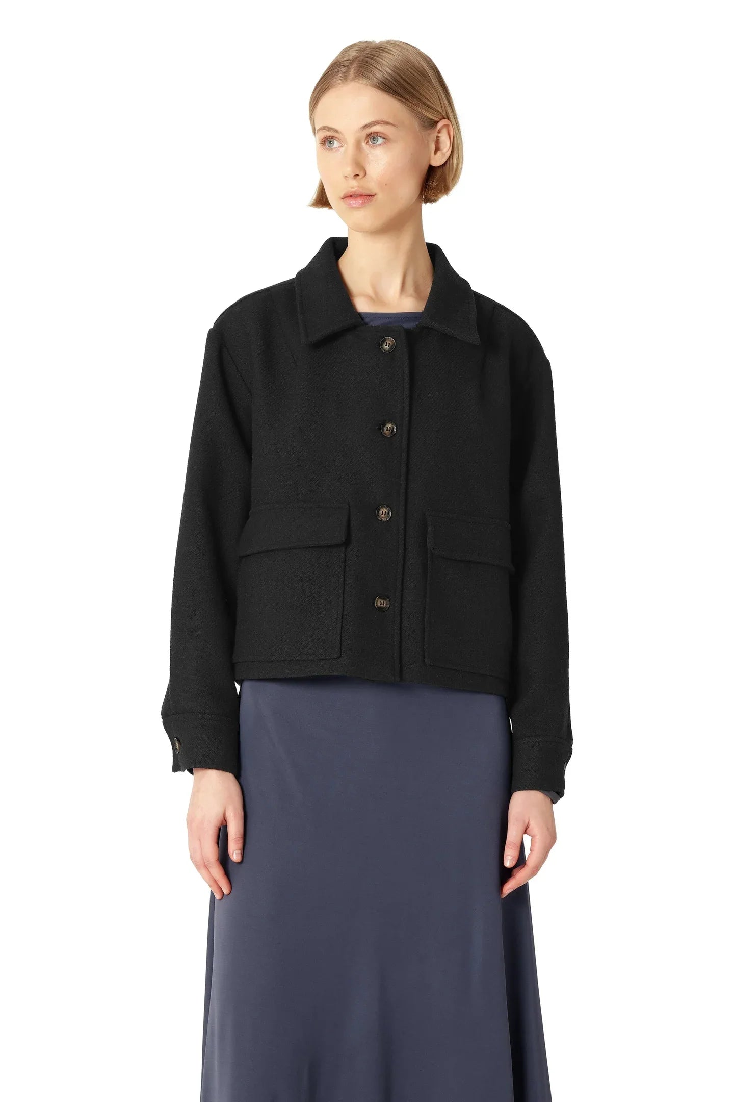 Ilse Jacobsen - Classic Wool Coat Cropped | Black
